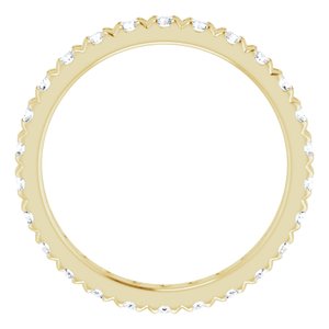 10K Yellow Gold 1 1/2 CTW Natural Diamond French Set Eternity Band Size 9