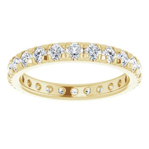 10K Yellow Gold 1 3/4 CTW Lab-Grown Diamond French Set Eternity Band Size 8.75