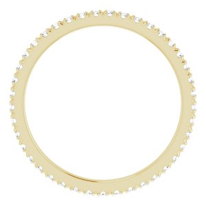 10K Yellow Gold 1/2 CTW Lab-Grown Diamond French Set Eternity Band Size 8.75