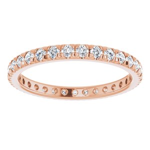 10K Rose Gold 3/4 CTW Natural Diamond French-Set Eternity Band