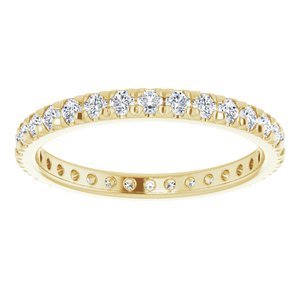 10K Yellow Gold 9/10 CTW Lab-Grown Diamond French Set Eternity Band Size 9