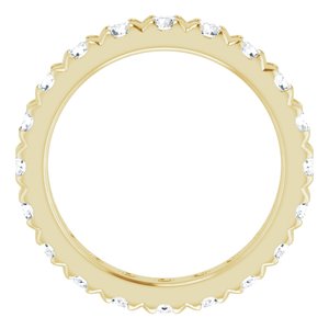 10K Yellow Gold 3 CTW Natural Diamond French Set Eternity Band Size 8.75