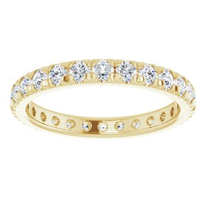 10K Yellow Gold 1 1/2 CTW Natural Diamond French Set Eternity Band Size 9