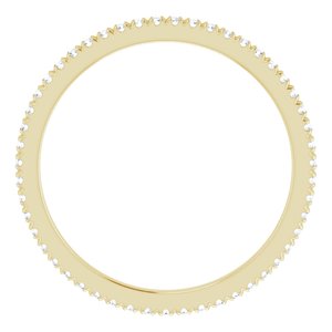 10K Yellow Gold 1/3 CTW Natural Diamond French Set Eternity Band Size 8.75