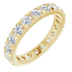 10K Yellow Gold 3 CTW Natural Diamond French Set Eternity Band Size 8.75