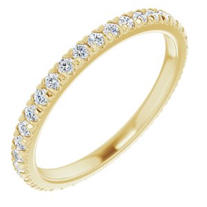 10K Yellow Gold 5/8 CTW Lab-Grown Diamond French Set Eternity Band Size 9