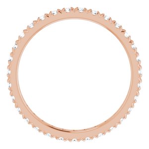 10K Rose Gold 3/4 CTW Natural Diamond French-Set Eternity Band
