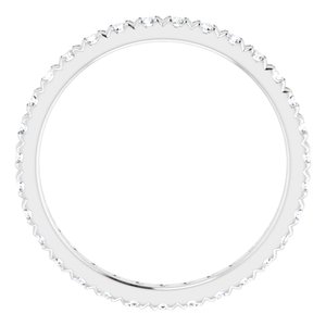 10K White Gold 3/4 CTW Natural Diamond French-Set Eternity Band