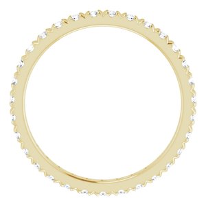 10K Yellow Gold 9/10 CTW Lab-Grown Diamond French Set Eternity Band Size 8.75