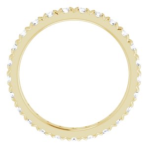 10K Yellow Gold 1 1/2 CTW Natural Diamond French Set Eternity Band Size 8.25
