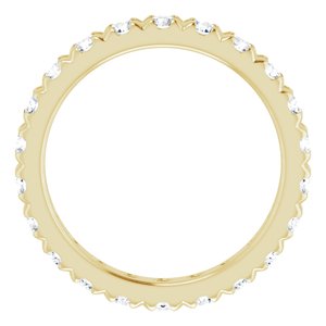 10K Yellow Gold 2 CTW Natural Diamond French Set Eternity Band Size 8.75