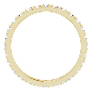 10K Yellow Gold 1 1/4 CTW Lab-Grown Diamond French Set Eternity Band Size 8.75