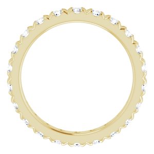 10K Yellow Gold 2 1/3 CTW Lab-Grown Diamond French Set Eternity Band Size 9