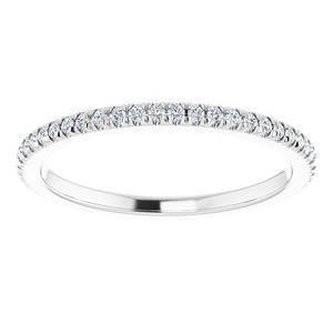 10K White Gold 1/3 CTW Natural Diamond French-Set Eternity Band