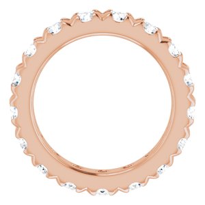14K Rose Gold 2 1/2 CTW Natural Diamond French Set Eternity Band Size 5