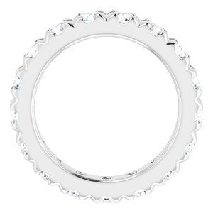 14K White Gold 2 1/2 CTW Natural Diamond French Set Eternity Band Size 5