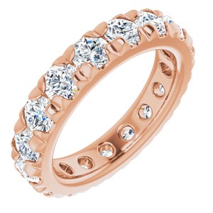 14K Rose Gold 2 1/2 CTW Natural Diamond French Set Eternity Band Size 5