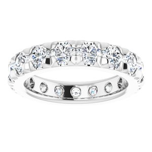 14K White Gold 2 1/2 CTW Natural Diamond French Set Eternity Band Size 5