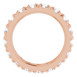 14K Rose Gold 2 1/2 CTW Natural Diamond French Set Eternity Band Size 5.5