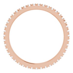 14K Rose Gold 3/8 CTW Natural Diamond Eternity Band Size 6.5