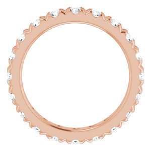 10K Rose Gold 3 CTW Natural Diamond French-Set Eternity Band