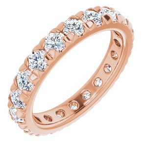 10K Rose Gold 3 CTW Natural Diamond French-Set Eternity Band