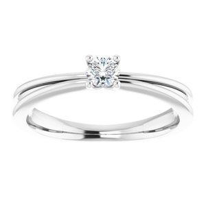 Sterling Silver Imitation White Cubic Zirconia Solitaire Ring