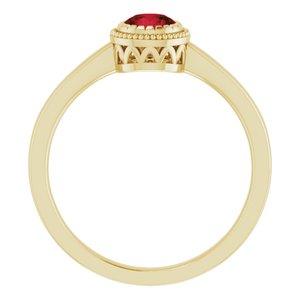 14K Yellow Gold Natural Garnet Ring
