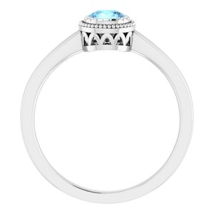 Milgrain Bezel-Set Solitaire Birthstone Ring