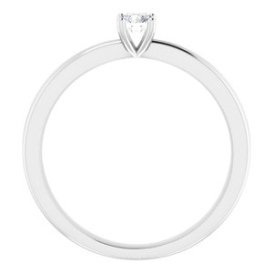 Sterling Silver Imitation White Cubic Zirconia Solitaire Ring
