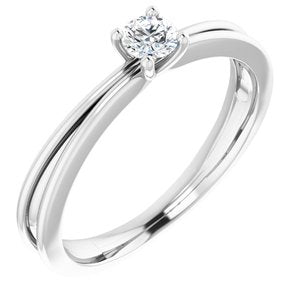 Sterling Silver Imitation White Cubic Zirconia Solitaire Ring