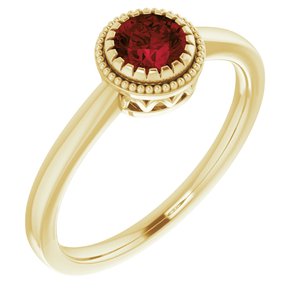 14K Yellow Gold Natural Garnet Ring
