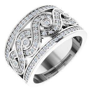 14K White Gold 5/8 CTW Natural Diamond Infinity-Inspired Ring