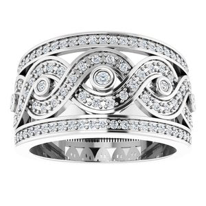 14K White Gold 5/8 CTW Natural Diamond Infinity-Inspired Ring
