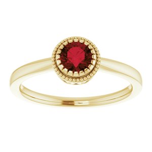 14K Yellow Gold Natural Garnet Ring