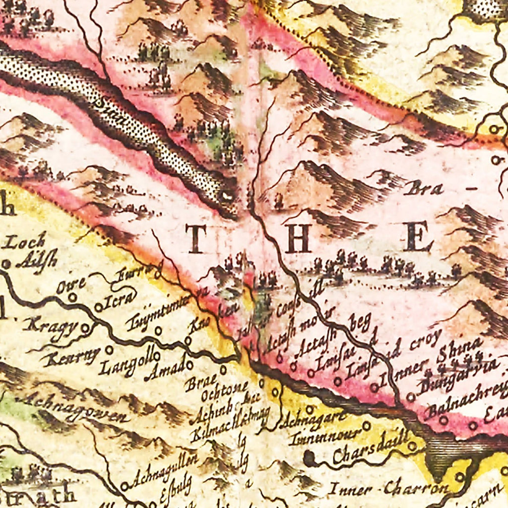 Vintage Map of the Scottish Highlands 1665