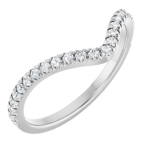 Platinum 1/5 CTW Natural Diamond Contour French-Set Band