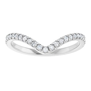 Platinum 1/5 CTW Natural Diamond Contour French-Set Band