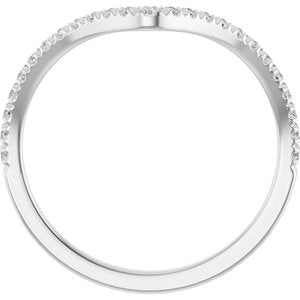 Platinum 1/5 CTW Natural Diamond Contour French-Set Band