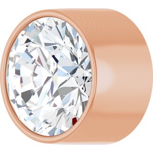 14K Rose Gold 3.75 mm 1/5 CT Lab-Grown Diamond Tube Bezel Setting With Bearing