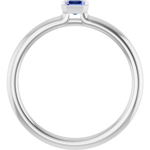 Sterling Silver Natural Tanzanite Stackable Ring