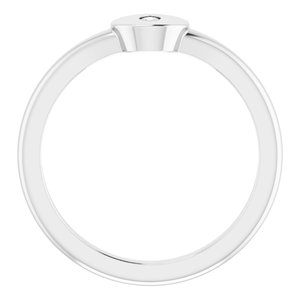 Platinum .05 CT Natural Diamond Signet Ring