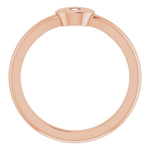 14K Rose Gold .05 CT Natural Diamond Signet Ring