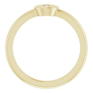 14K Yellow Gold .05 CT Natural Diamond Signet Ring