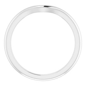 10K White Band for 6x4 mm Oval Ring