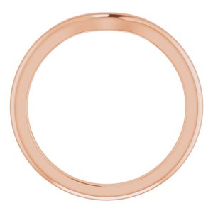18K Rose Band for 6x4 mm Oval Ring