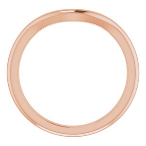 18K Rose Band for 11x9 mm Oval Ring