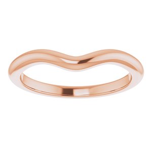 14K Rose Band for 8x6 mm Oval Ring