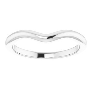 14K X1 White Band for 8x6 mm Oval Ring