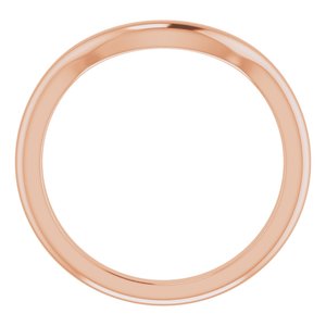 14K Rose Band for 12 mm Round Ring